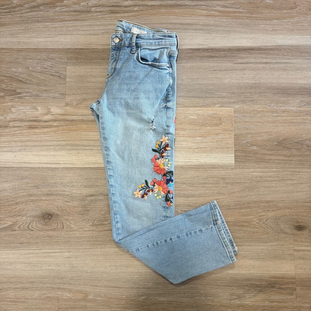 Pilcro & The Letterpress | Mid Rise Light Wash Embroidered Denim Size 26 - Picture 3 of 16